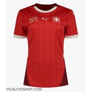 Svizzera Prima Maglia Femmina Europei 2024 Manica Corta